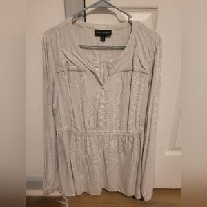 Lane Bryant Women's Striped Blouse in Cream